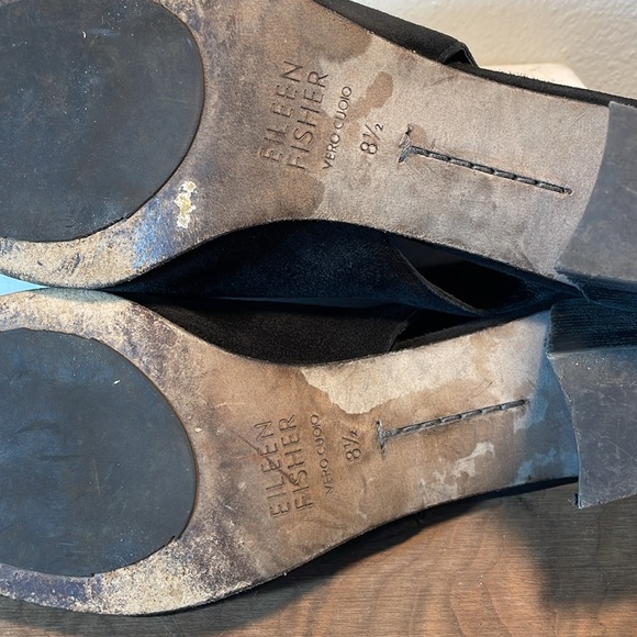 Eileen Fisher Suede Chic Minimal Sling Back Stacked Heel Round Toe Size 8.5 - Picture 12 of 14